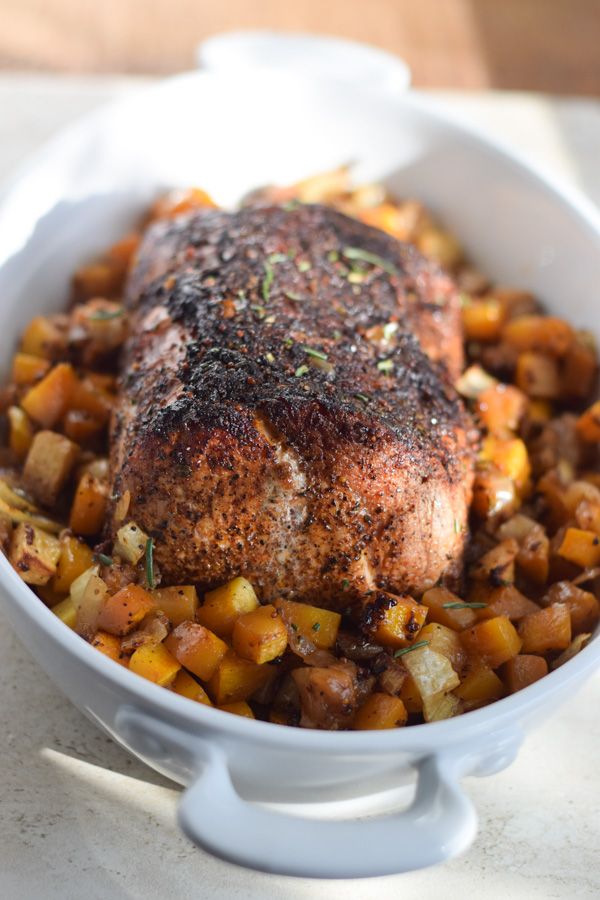 Spice Rubbed Pork with Butternut Squash and Apples