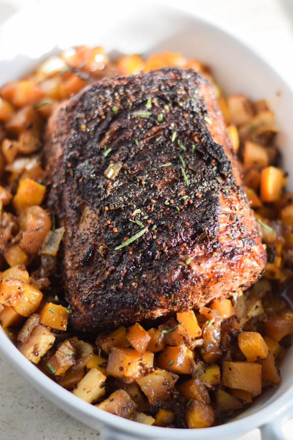 Spice Rubbed Pork with Butternut Squash and Apples