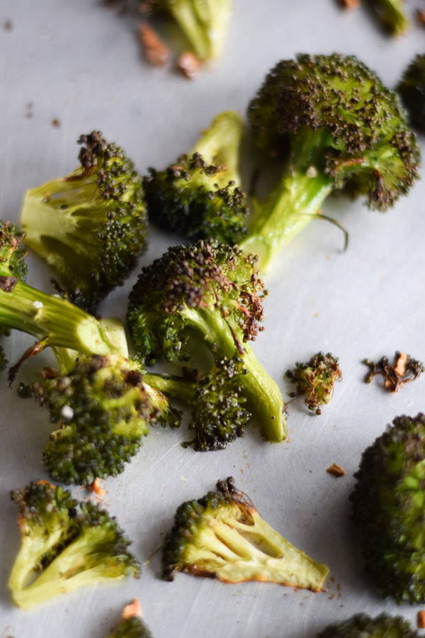 Roasted Broccoli with Hummus