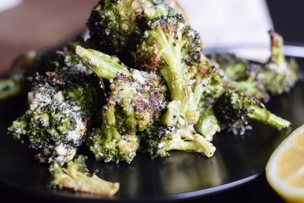 Roasted Broccoli with hummus