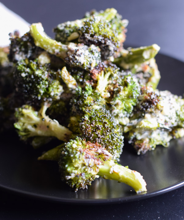 Roasted Broccoli with Hummus