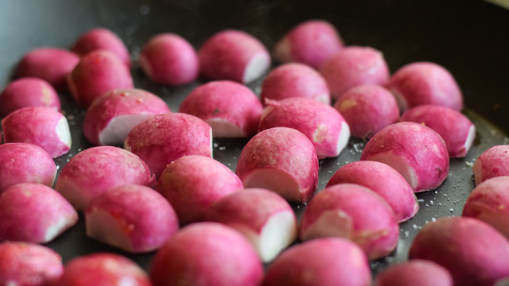 Roasted Radishes with Citrus Vinaigrette and Breadcrumbs