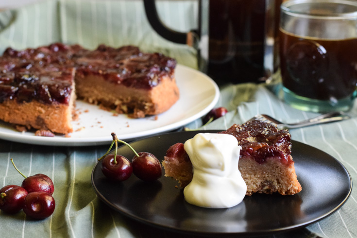 cherry upside down coffee cake