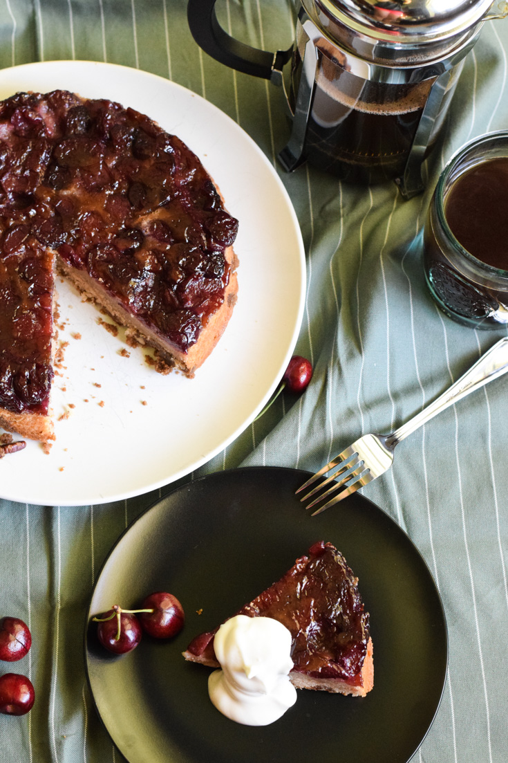 cherry upside down coffee cake